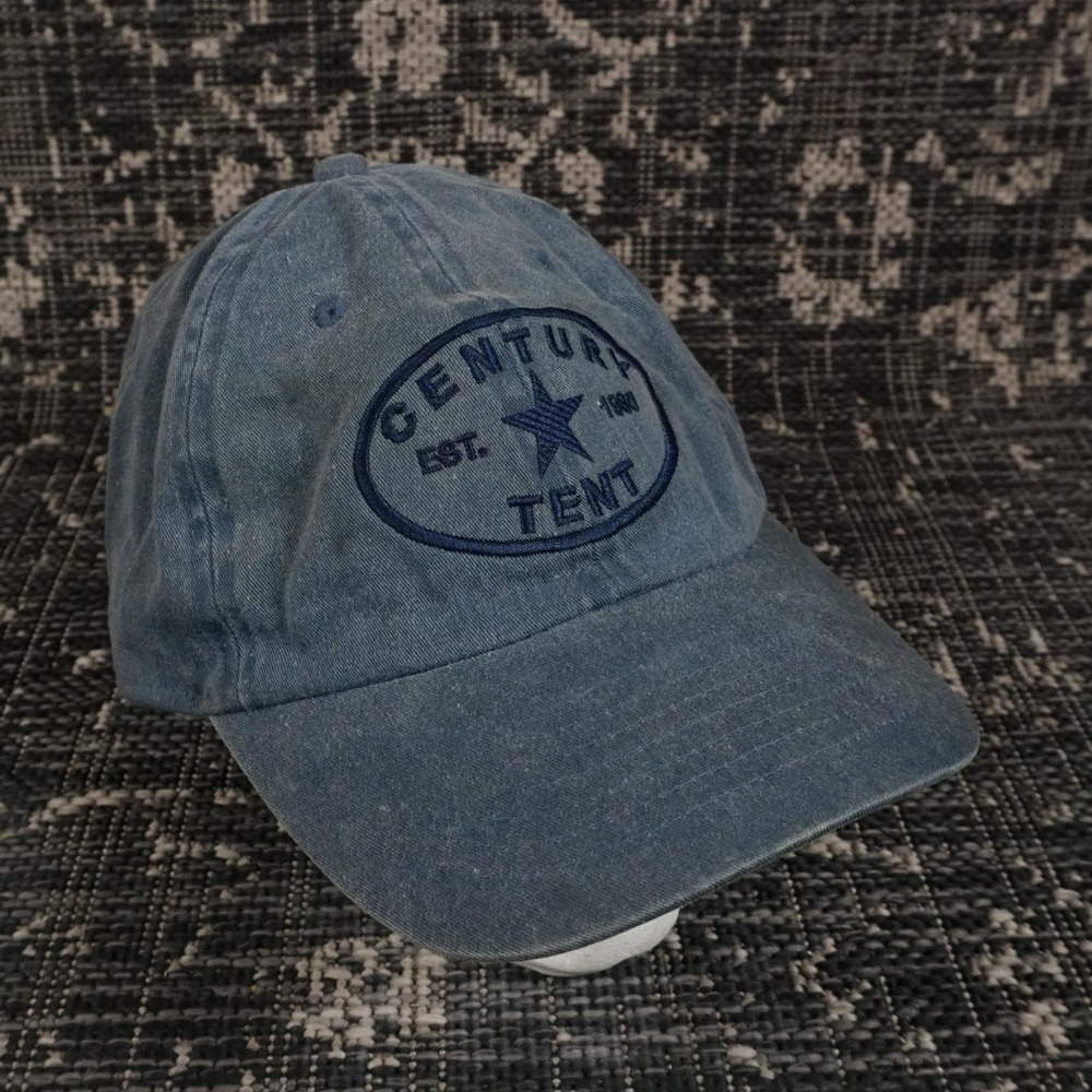 Century Tent Est 1900 Hat Denim Blue Adjustable Baseball Cap Retro Classic VTG